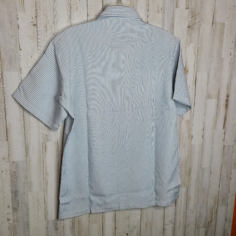 Native North Men's Blue Striped Bureau Shirt Button Up Front Size Large - Picture 9 of 9